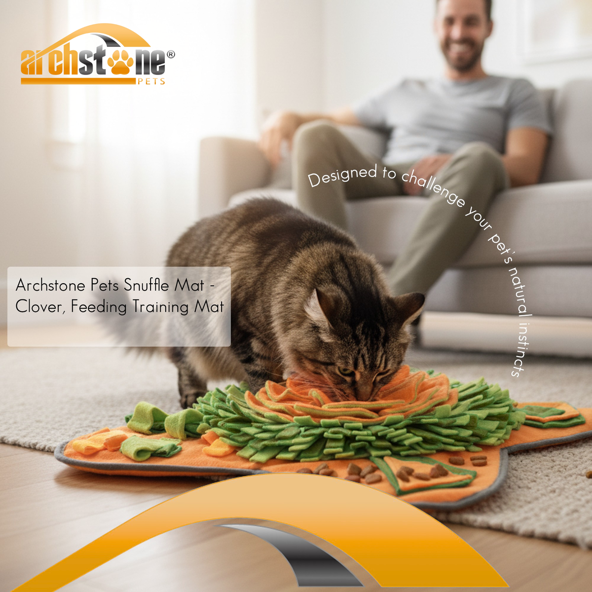 Archstone Pets Snuffle Mat - Clover, Feeding Training Mat