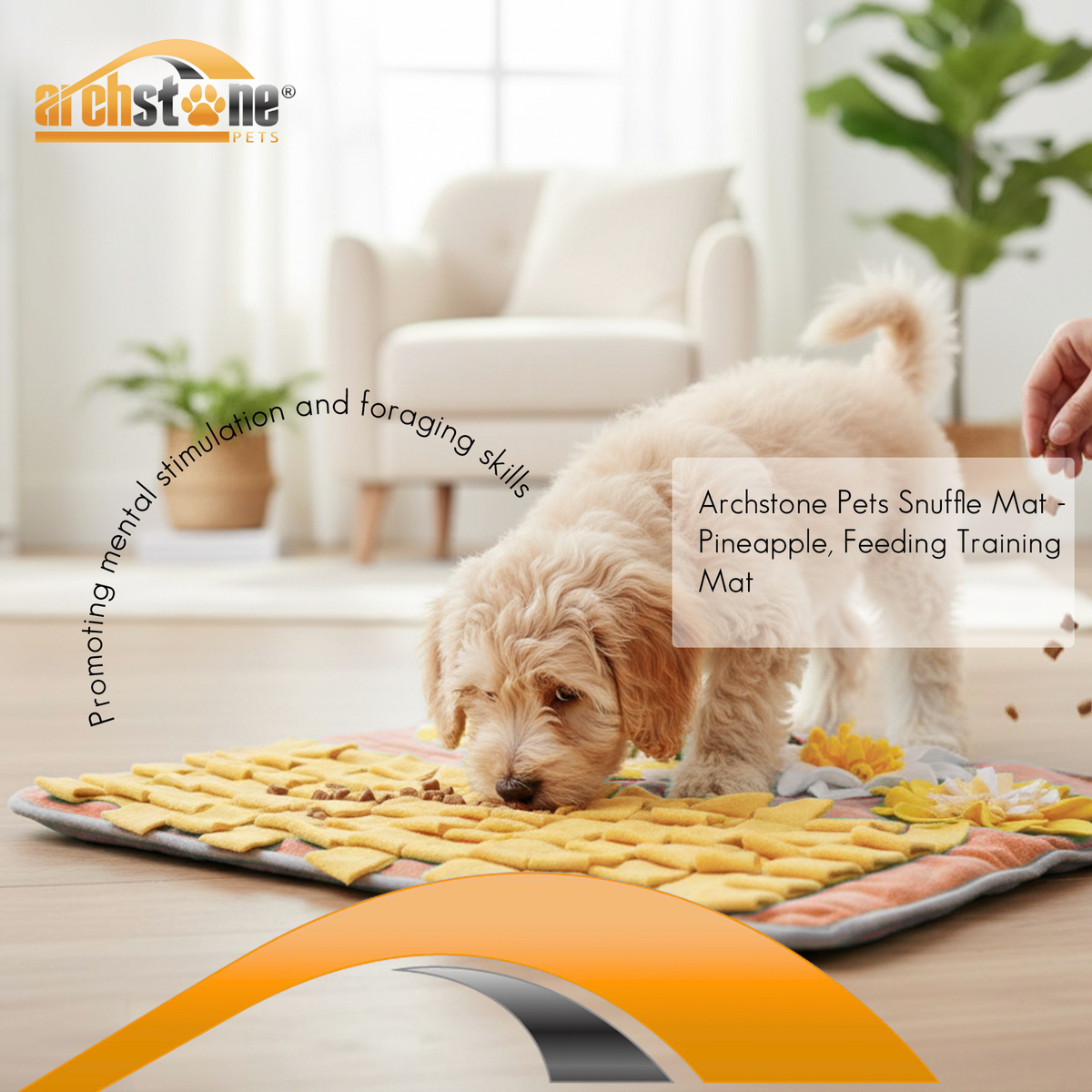 Archstone Pets Snuffle Mat - Pineapple, Feeding Training Mat