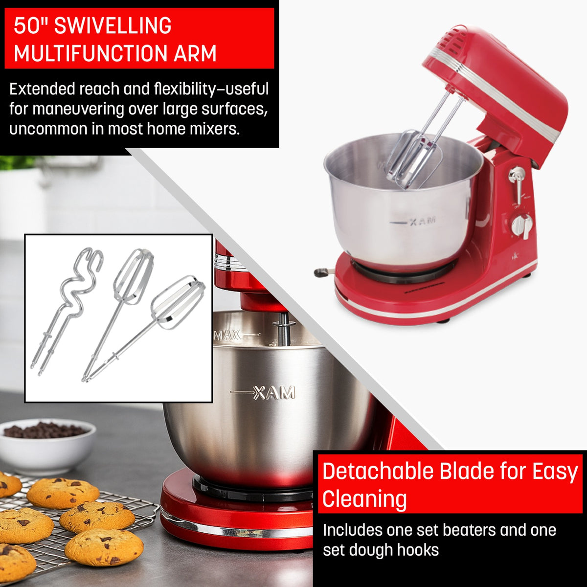 Hell's Kitchen 3.5L Stainless Steel Stand Mixer with Bowl