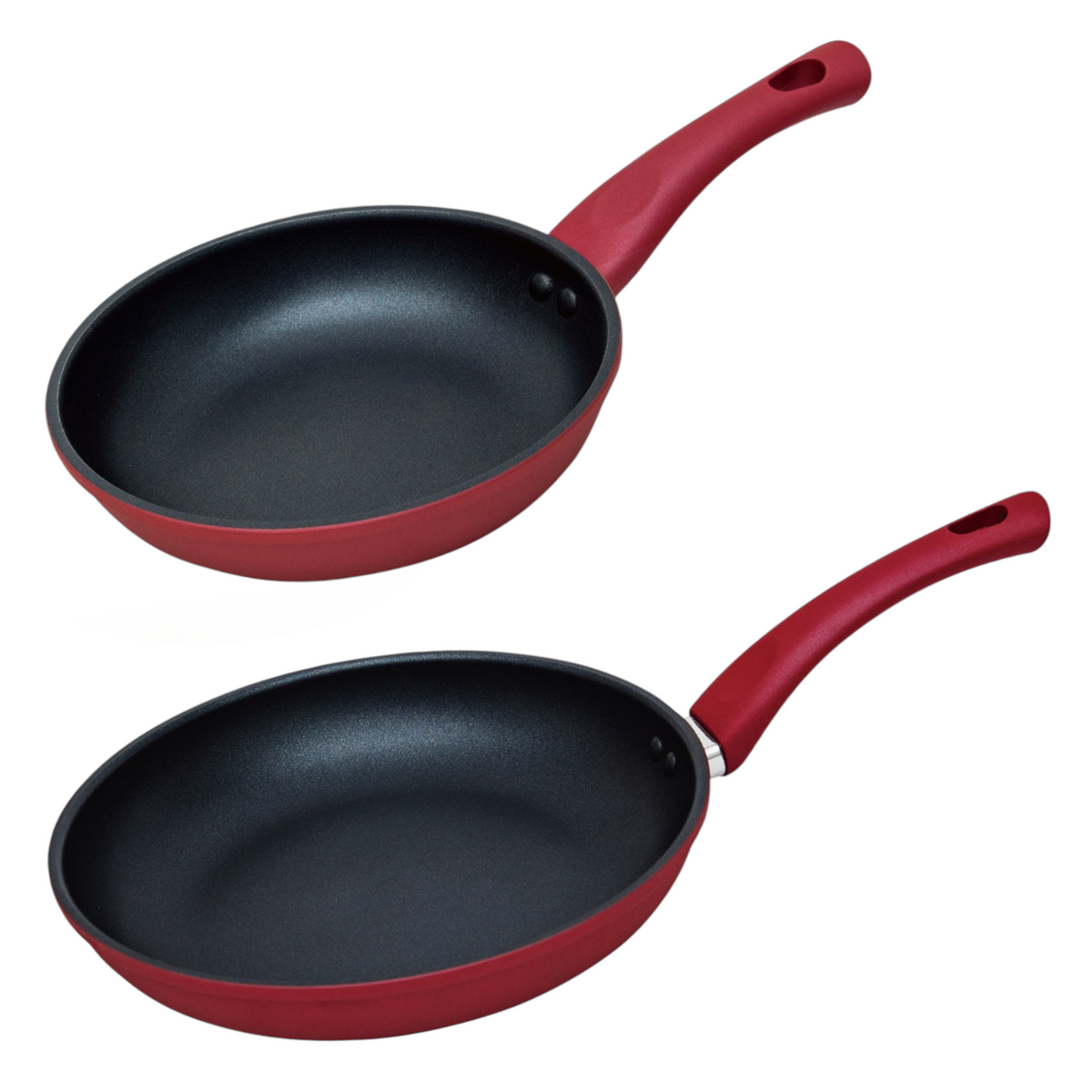 Hell's Kitchen 10-Inch & 12-Inch Ceramic Fry Pan Set - Red